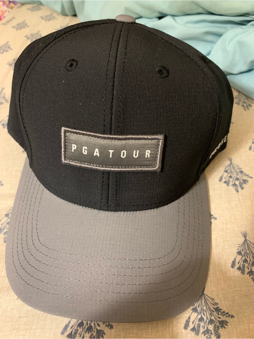 PGA Tour Black and Gray Two-Tone Golf Hat